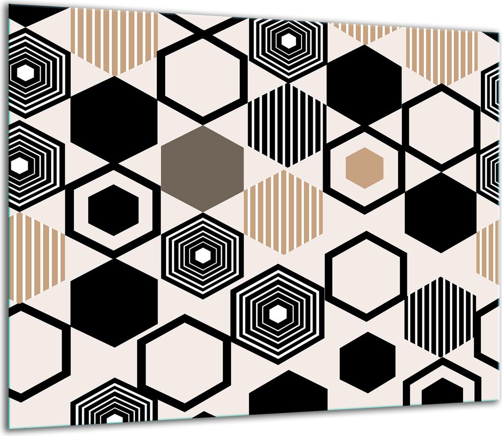 Herdabdeckplatten Glaskeramikkochfeld-Abdeckung Spritzschutz Glas 60x52cm Mosaik