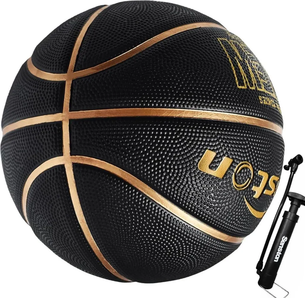 Ballon de basket Senston taille 7 avec pompe et grip antidérapant noir