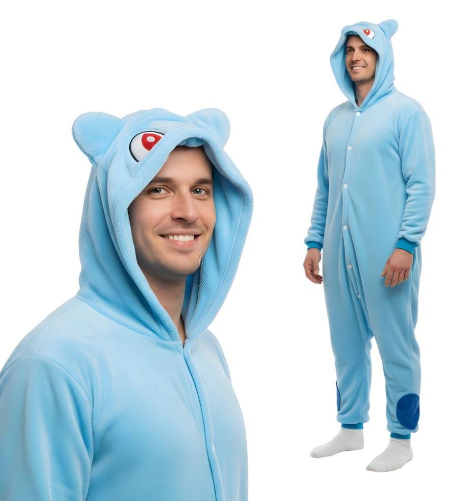 Pyjama Onesie Kigurumi Kostüm für Erwachsene Blau Bulbasaur Produktbild 