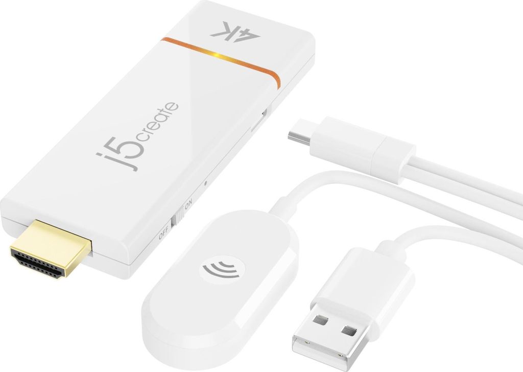 j5create ScreenCast 4k Wireless Display Adapter Receiver - Spiegelt Telefon, Tablet, Laptop auf HDTV - Kompatibel mit MiraCast, AirPlay, Android, W...