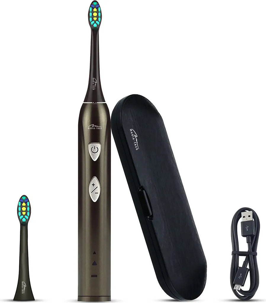 Brosse à Dents Électrique Sonique Media-Tech Waveclean Adulte Marron