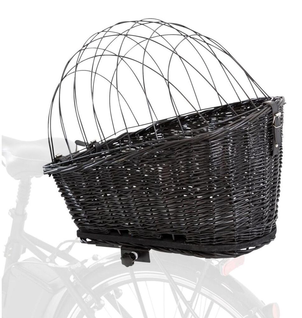 TRIXIE Hundefahrradkorb für Gepäckträger aus Weide, schwarz Produktbild 