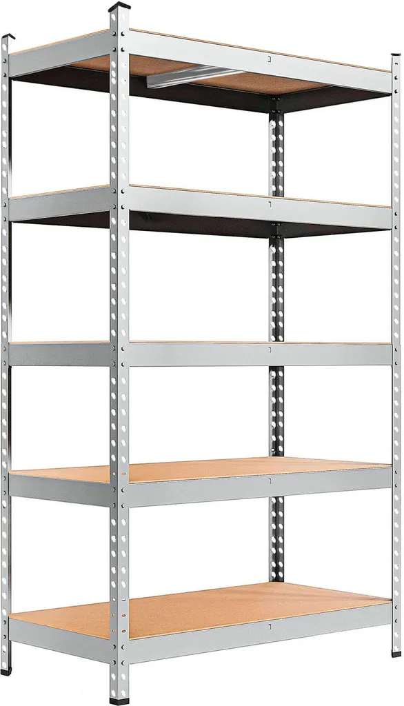 Étagère de Charge Lourde Métal 120x205x45 cm - 5 Plateaux Modulables