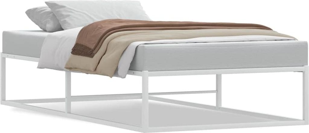 vidaXL Bettgestell ohne Matratze Weiß 90x200 cm Metall