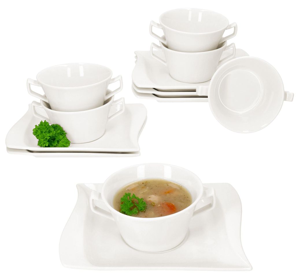 6x Ivory Suppentasse 200ml mit Untertasse Suppenterrine 6 Produktbild 