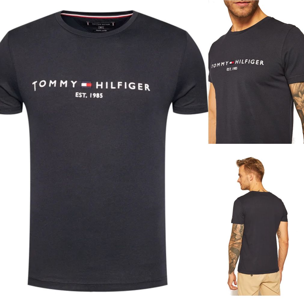 T-Shirt Tommy Logo für Hilfiger Dunkelblau