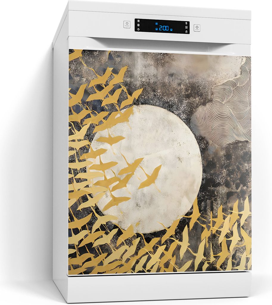 DEQORI Magnetmatte Spülmaschine beschreibbar 60x70 cm 'Goldener Flug' Magnetfolie