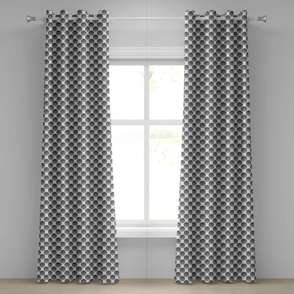 Set 2 Tende ABAKUHAUS 280x225 - Geometriche Cerchi Bianco e Nero
