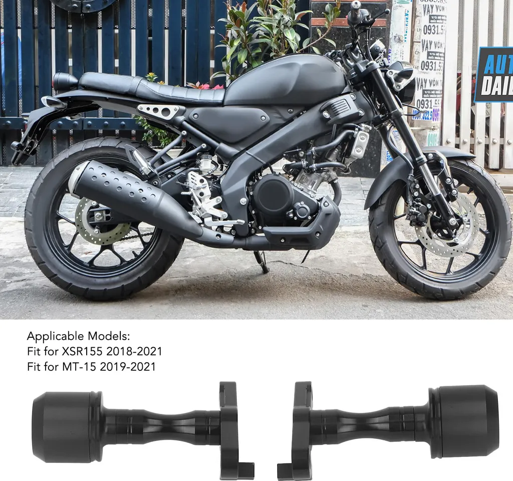 Tampon de Protection Cadre XSR155 Noir Anti-Chute Haute Résistance Moto