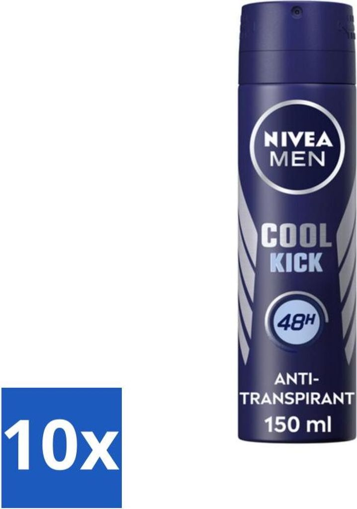 NIVEA Men Deodorant Spray Cool Kick 150 ml - Vorteilspack - 10 Stücke