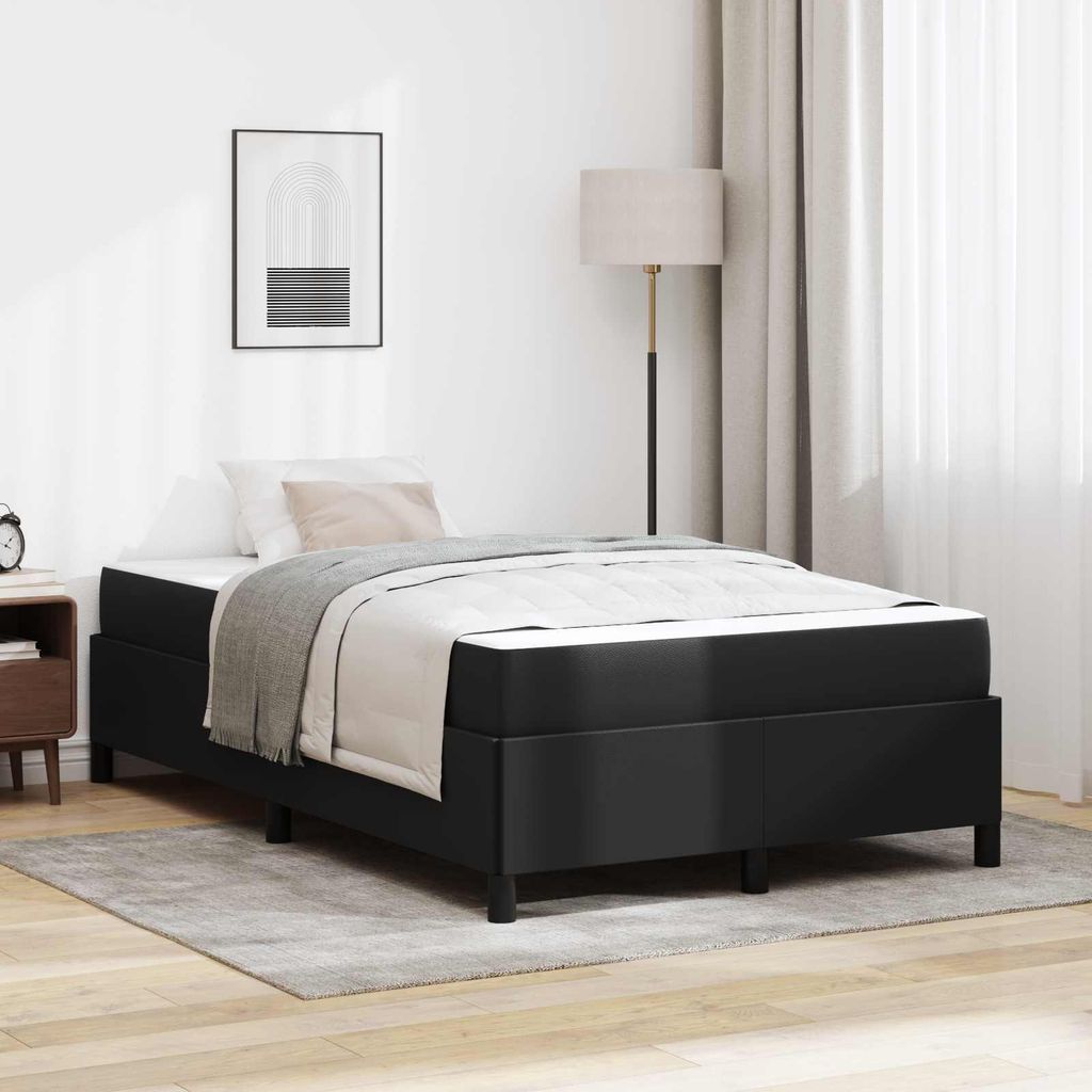 vidaXL Bettrahmen mit Matratze Schwarz 120 x 190 cm Stoff