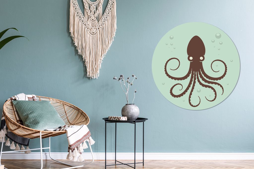 MuchoWow - Mauerkreis - Wandbilder - Runde Bild - Bild aus Aluminium - Schlafzimmer - Wohnzimmerdekoration - Wand Dekoration