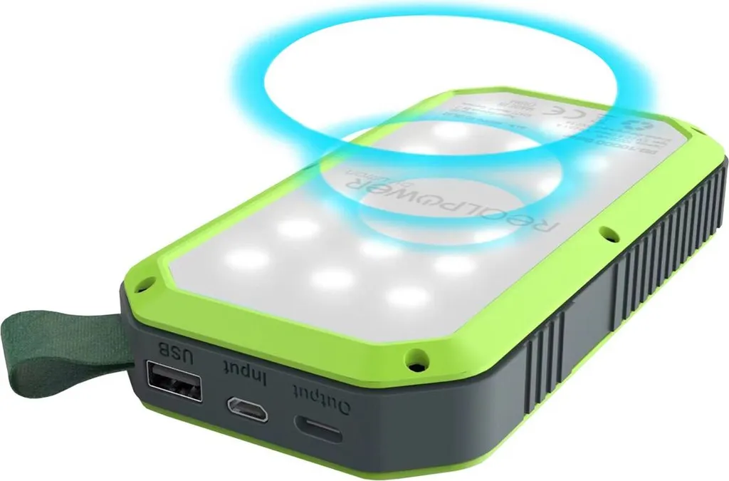 RealPower PB-10000 Solar Noir : Batterie Externe Solaire 10000mAh