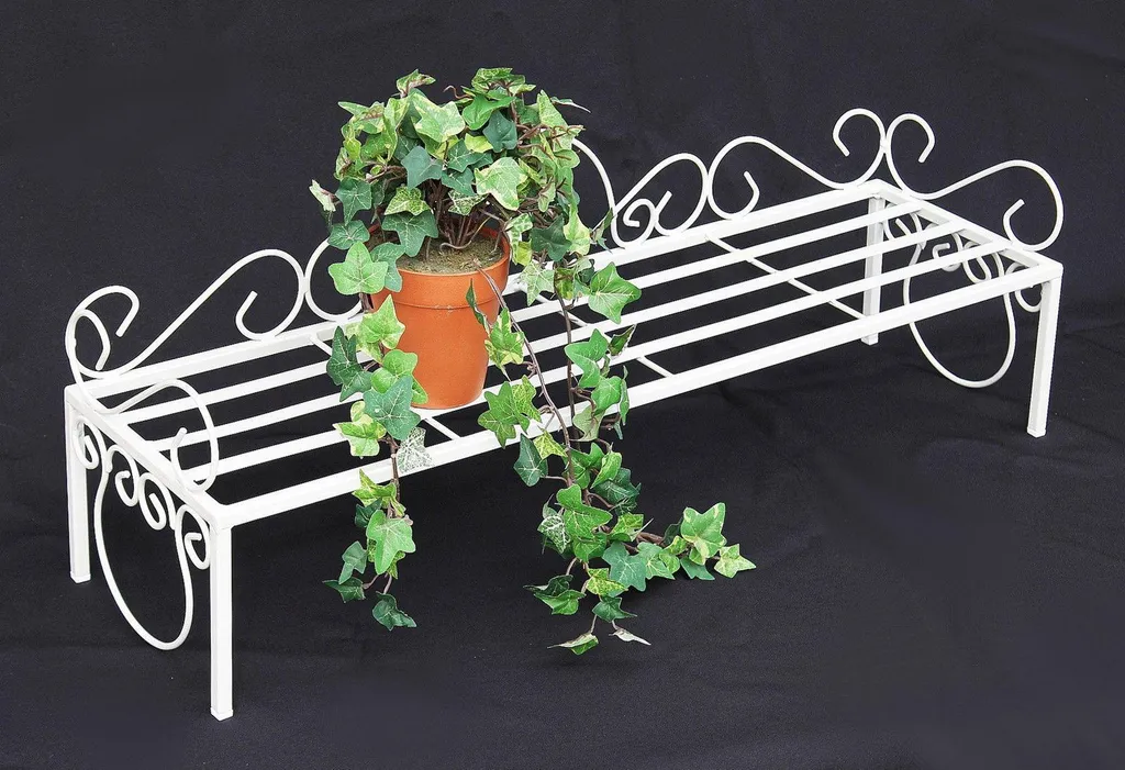 Porte-plantes en métal blanc DanDiBo 75 cm robuste et design romantique
