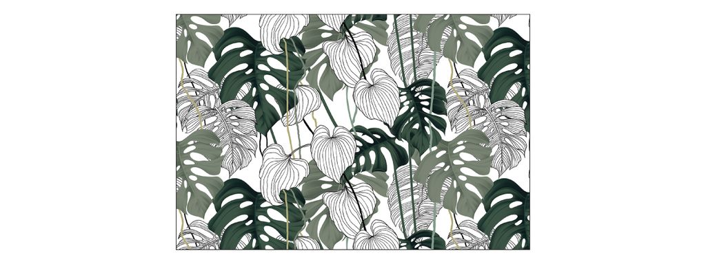 Muralo Fototapete 270 x 180 cm Vlies Tapete Wandtapeten moderne Wandbilder XXL Dschungel Monstera Exotisch
