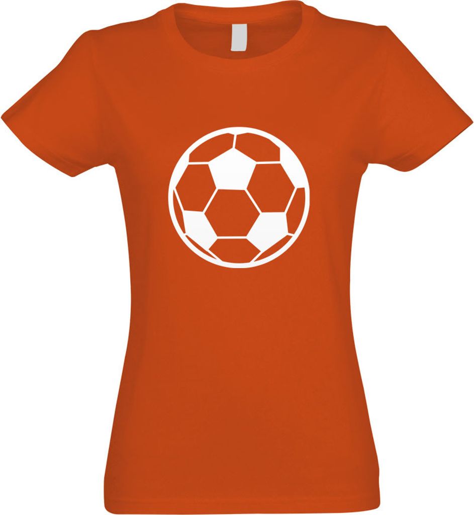 Kiwistar - T-Shirt tailliert - Damen - orange - Fußball - mit Motiv Bedruckt - Funshirt Design - Sport - Freizeit - Damen - M
