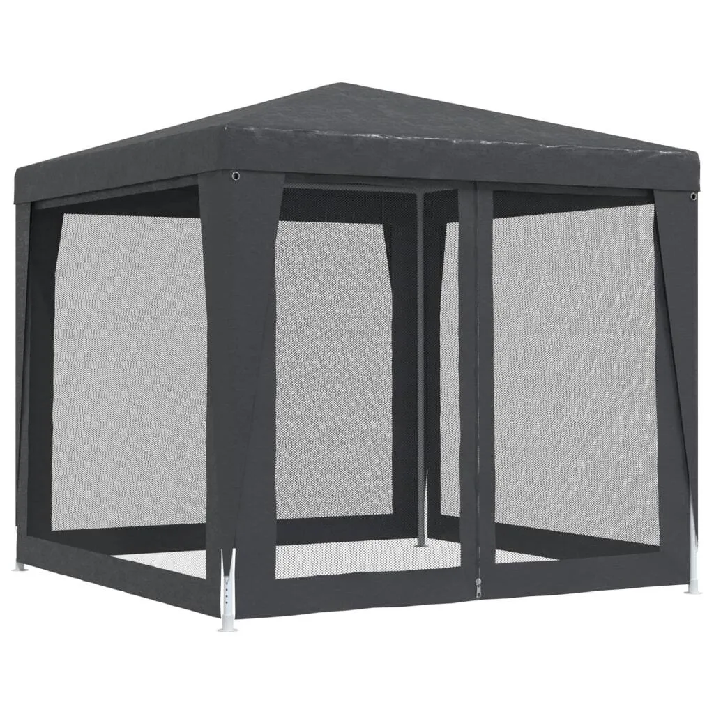 Gazebo da Giardino 2.5x2.5 m HDPE con Zanzariera - Tenda Antracite - 5