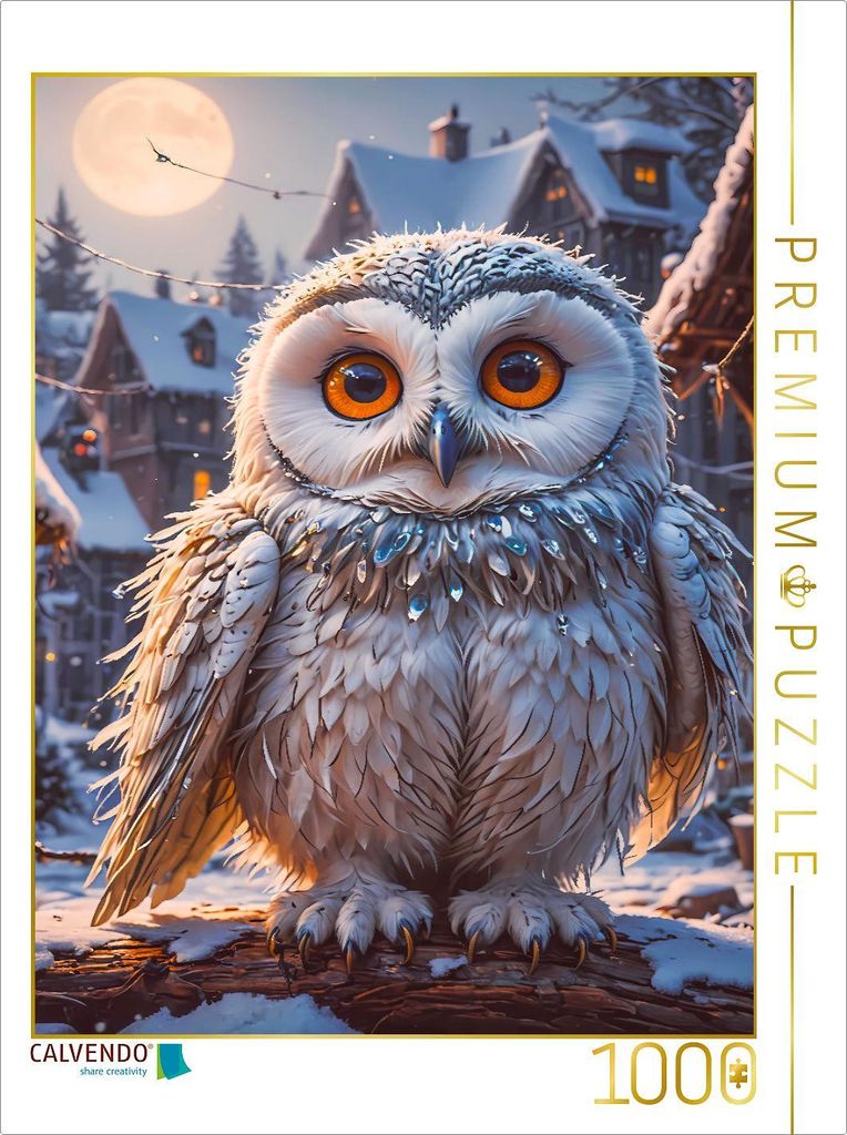 CALVENDO Puzzle Die Schneeeule aus Europa | 1000 Teile Lege-Größe 64x48cm Foto-Puzzle für glückliche Stunden