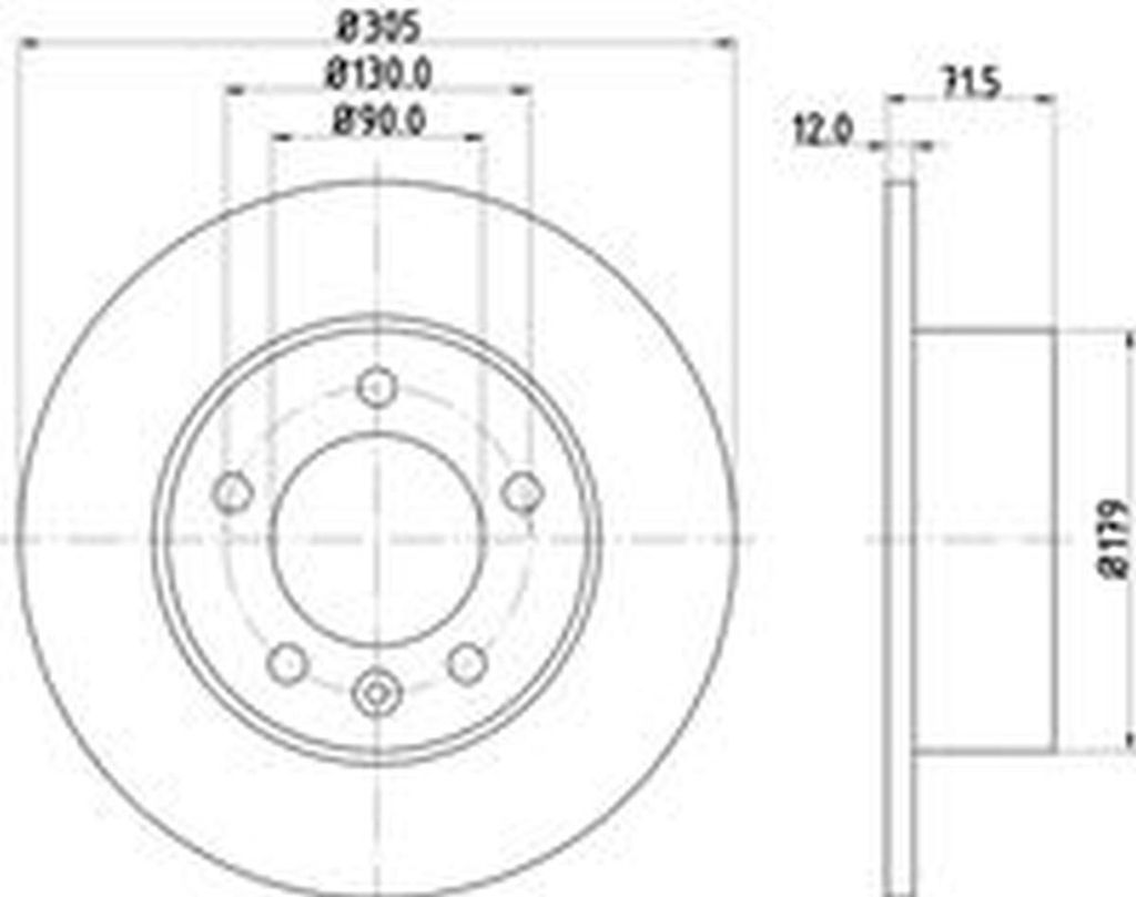 2x HELLA 8DD 355 129-201 Bremsscheibe Hinterachse
