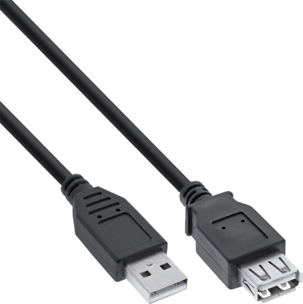 InLine 34602B, 2 m, USB A, USB A, USB 2.0, Čierna Obrázok produktu 