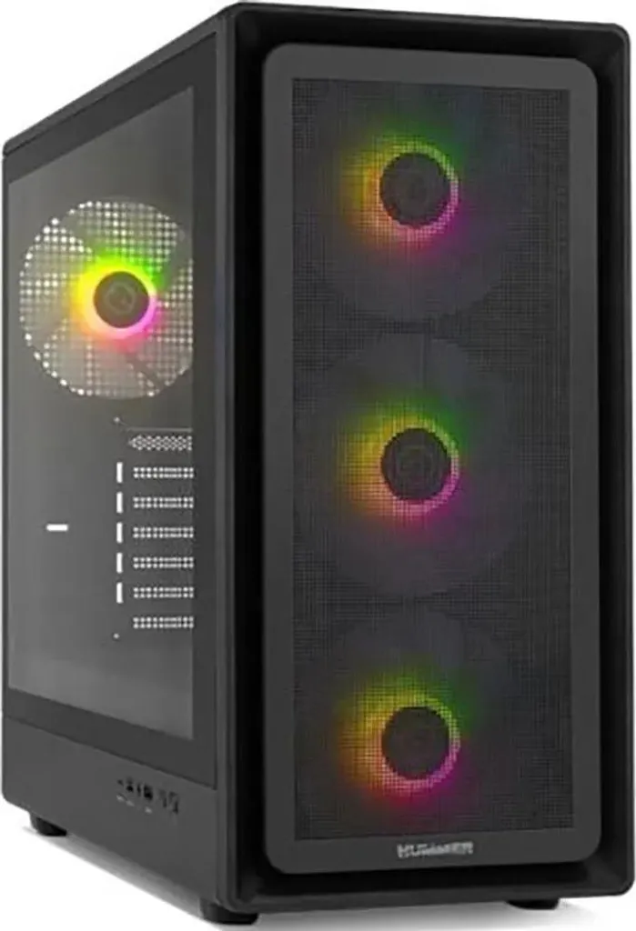 Case PC Economico Premium Nox Hummer Aero Nero ATX Vetro Temperato