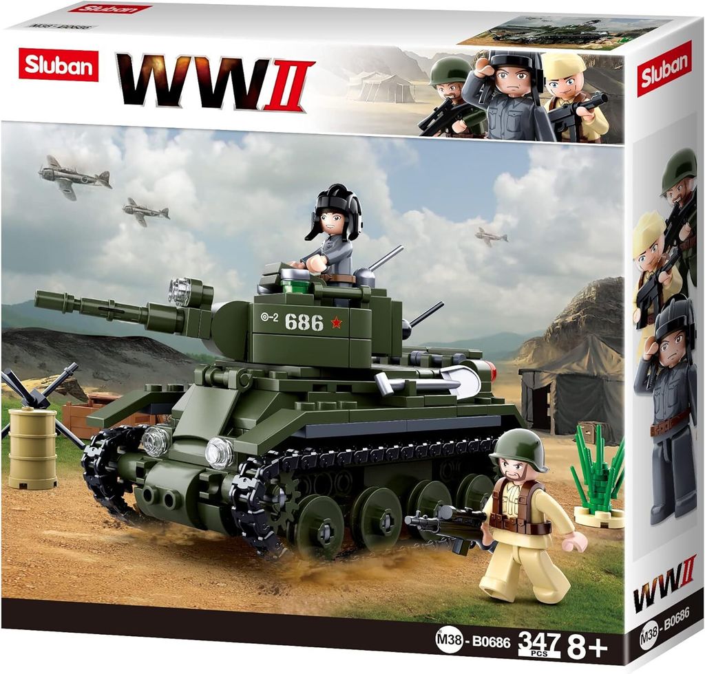 Sluban M38-B0686 - WWII -Allied Light Cavalry Tank Produktbild 