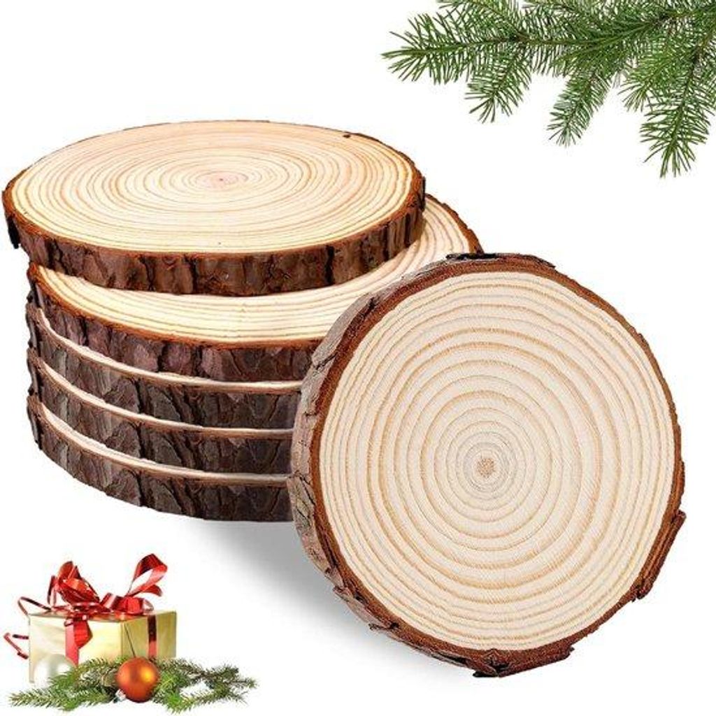 Holzschalen aus Naturholz 6 Stück 18-20 cm - naturbelassene Holzschalen ohne Schnabel Holzschalen für Dekorationen und Basteln