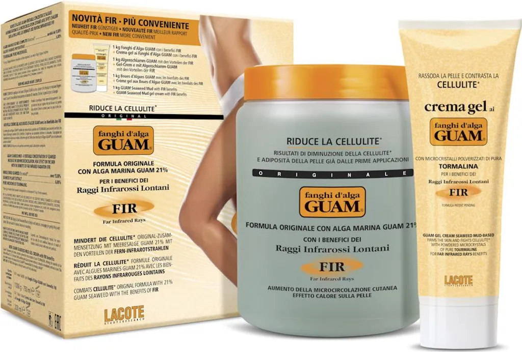 Fango Guam D'Alga per il benessere 1kg e Crema-Gel con benefici infrarossi 200ml Avorio