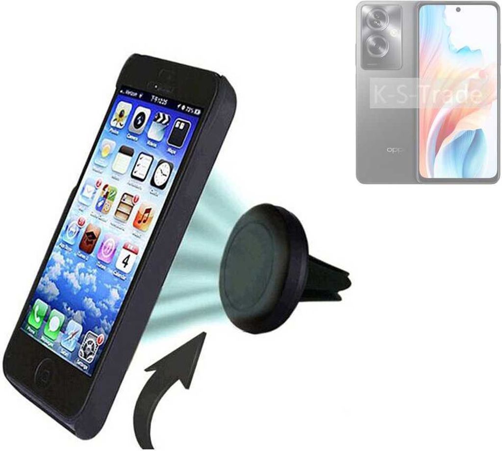K-S-Trade Kompatibel mit Oppo A2 Auto Handy Halterung KFZ Halter Lüftungsgitterhalterung Air Vent mount Smartphone Halter