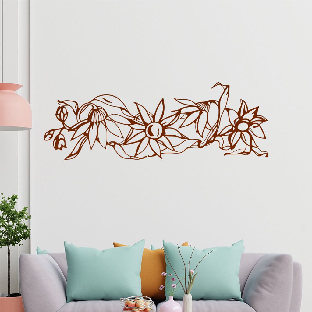 Blumen - Ranken Wandtattoo in 6 Größen - Wandaufkleber Wall Sticker - Dekoration, Küche, Wohnzimmer, Schlafzimmer, Badezimmer