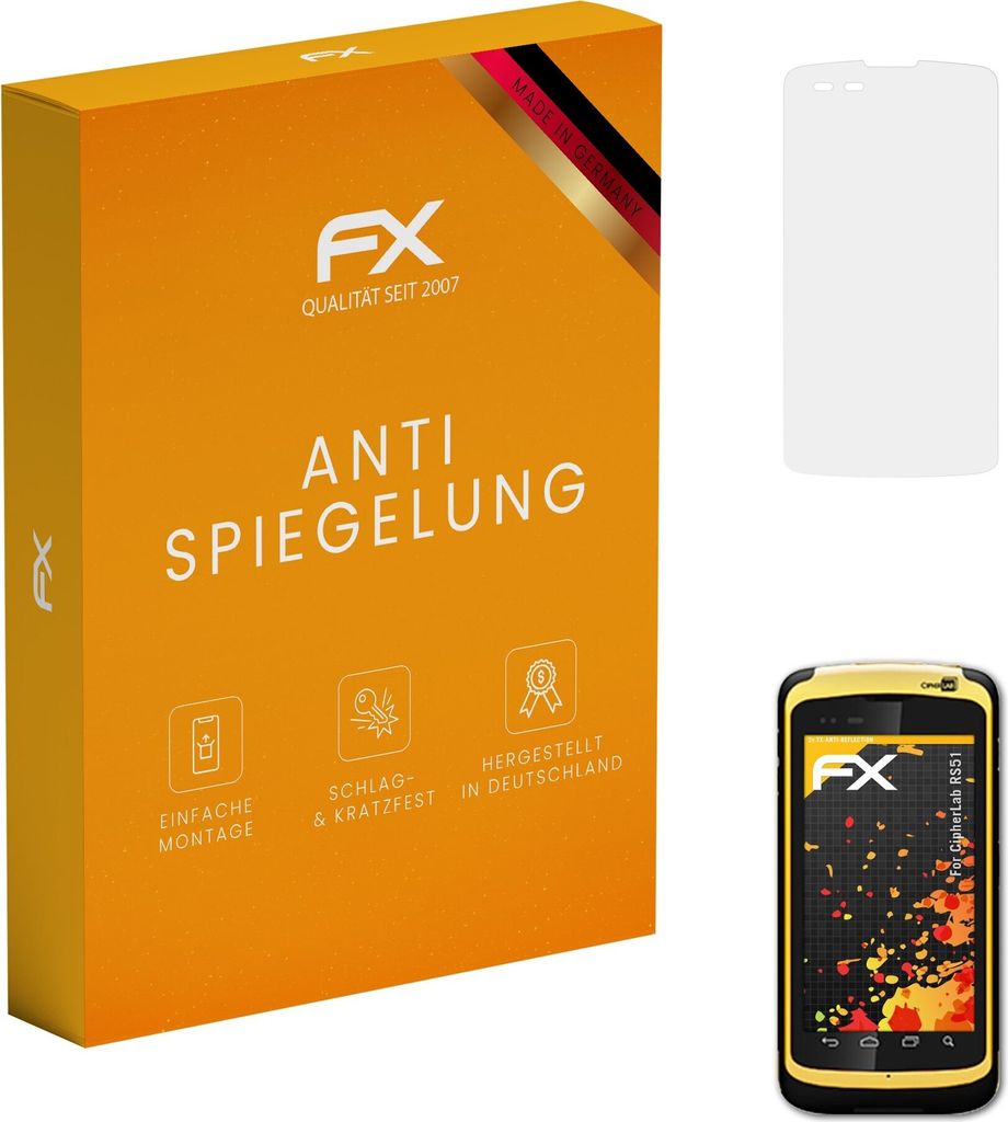 atFoliX FX-Antireflex 2x Schutzfolie kompatibel mit CipherLab RS51 Displayfolie