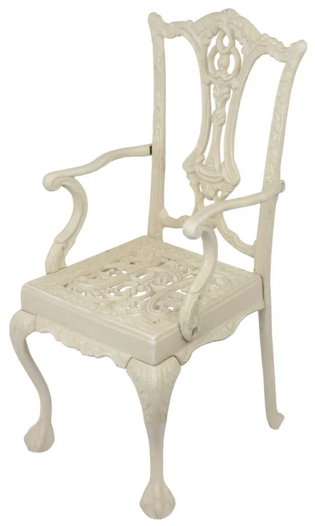 Sedia Ghisa Bianca Casa Padrino 44cm: Stile Liberty per Bambole