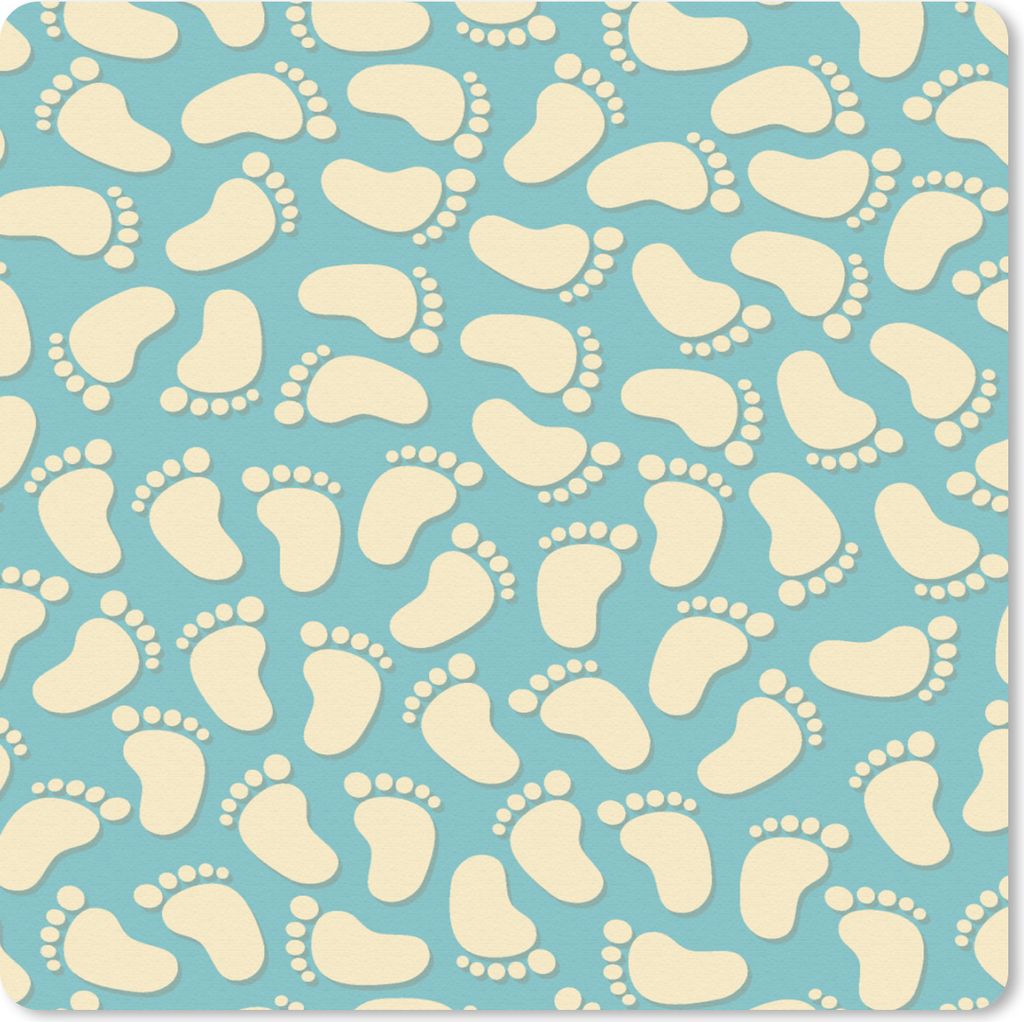 MuchoWow Mauspad Mousepad Muster - Fuß - Blau - Jungen - Kinder - Kleiner Junge 20x20 cm - Mousepads - Maus Mat - Pad - Mausunterlage - Desk Mat...