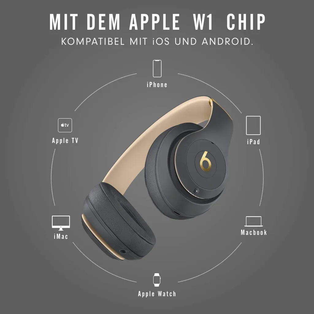 Beats Studio3 Écouteurs Bluetooth Gris Asphalte avec Réduction de Bruit - 9