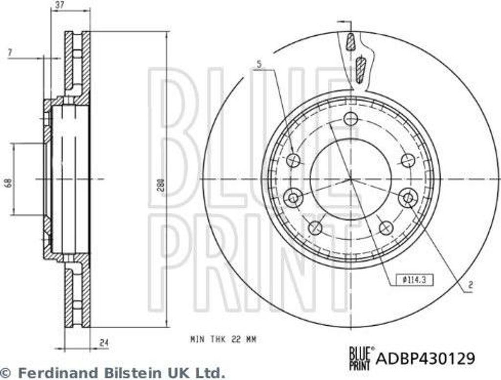 BLUE PRINT ADBP430129 Bremsscheibe OE 402066LA0A kompatibel mit Juke