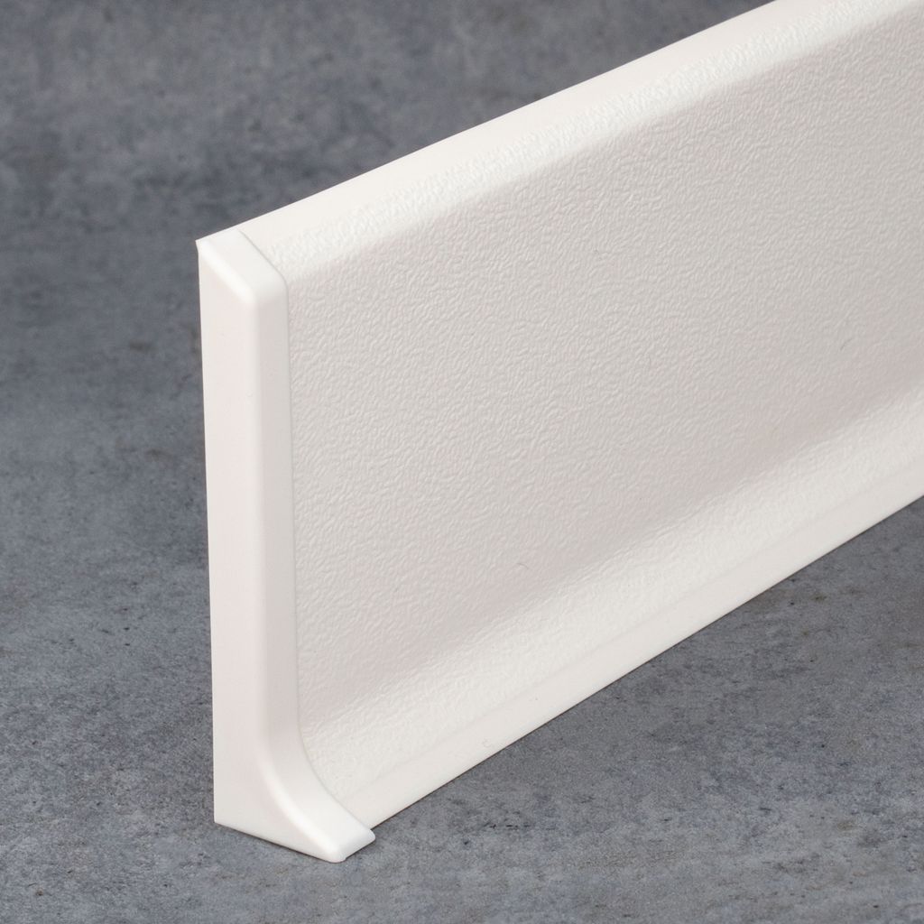 PROVISTON | Endkappe Rechts für Kunststoff Sockelleiste | Hartschaum PVC | Weiß | 12,8 x 60 x 2500 mm | Mit flexibler Weichlippe | Wasserfest | H...