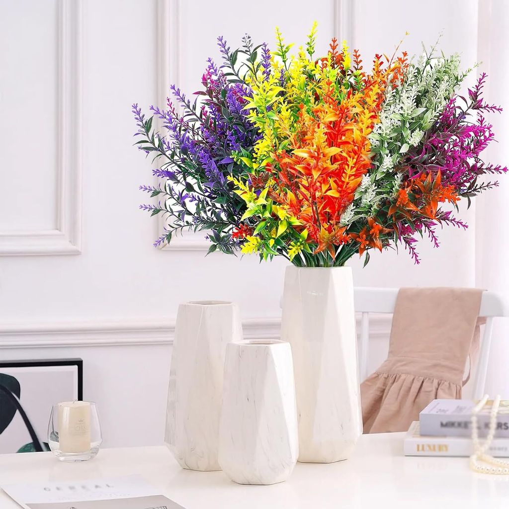 8 Bündel Künstliche Herbstblumen - 7 Stile Mix Für Garten & Terrasse