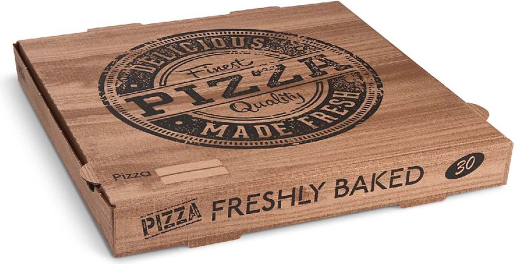 100 Pizzakarton aus Mikrowellpappe kraft 30 x 30 x 4 cm