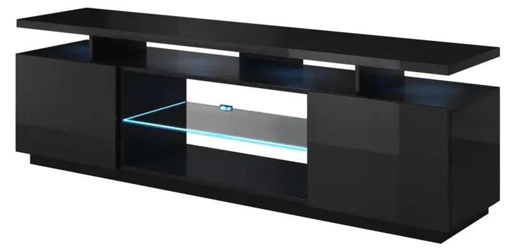 TV-kast EVA, 180x40x56 cm, zwart, glanzend Productafbeelding 