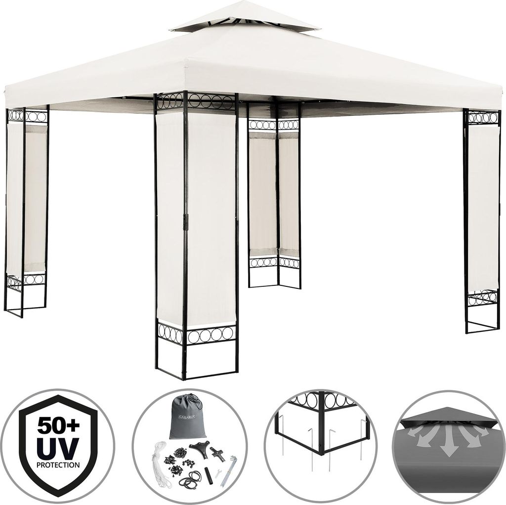 Pavillon Lorca 3x3 m métal toile hydrofuge protection UV Image du produit 
