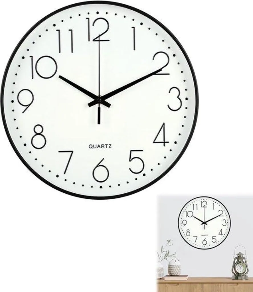 Horloge murale analogique 20 cm ultraprécise au design moderne et sobre