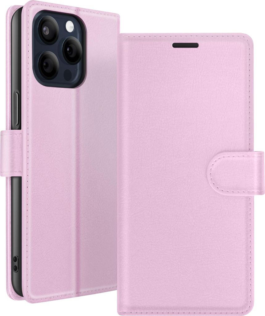 Zanaé, Portemonnaie Etui iPhone 15 Pro Max Ständer Magnetverschluss, Rosa