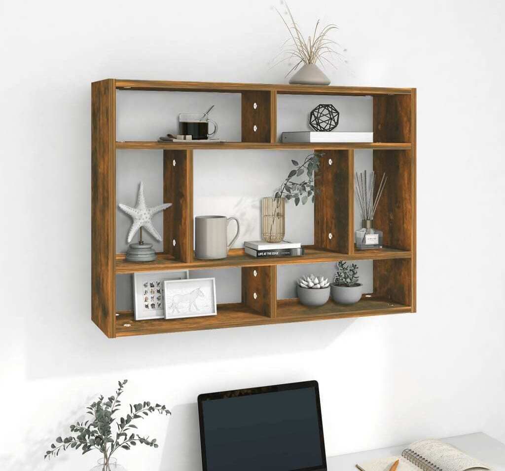 Maison Exclusive - Wandregal Räuchereiche 75x16x55 cm Holzwerkstoff