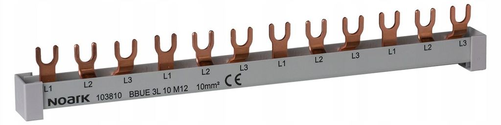 Anschlussschiene 3P 10mm 63A 54 Module (1m) Noark 101448