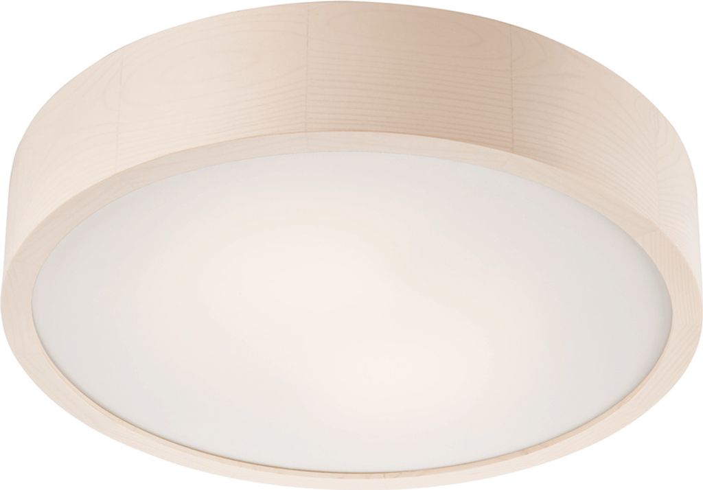 Bioledex Deckenleuchte Holzlampe 37cm 2x E27 weiß Holz, Glas