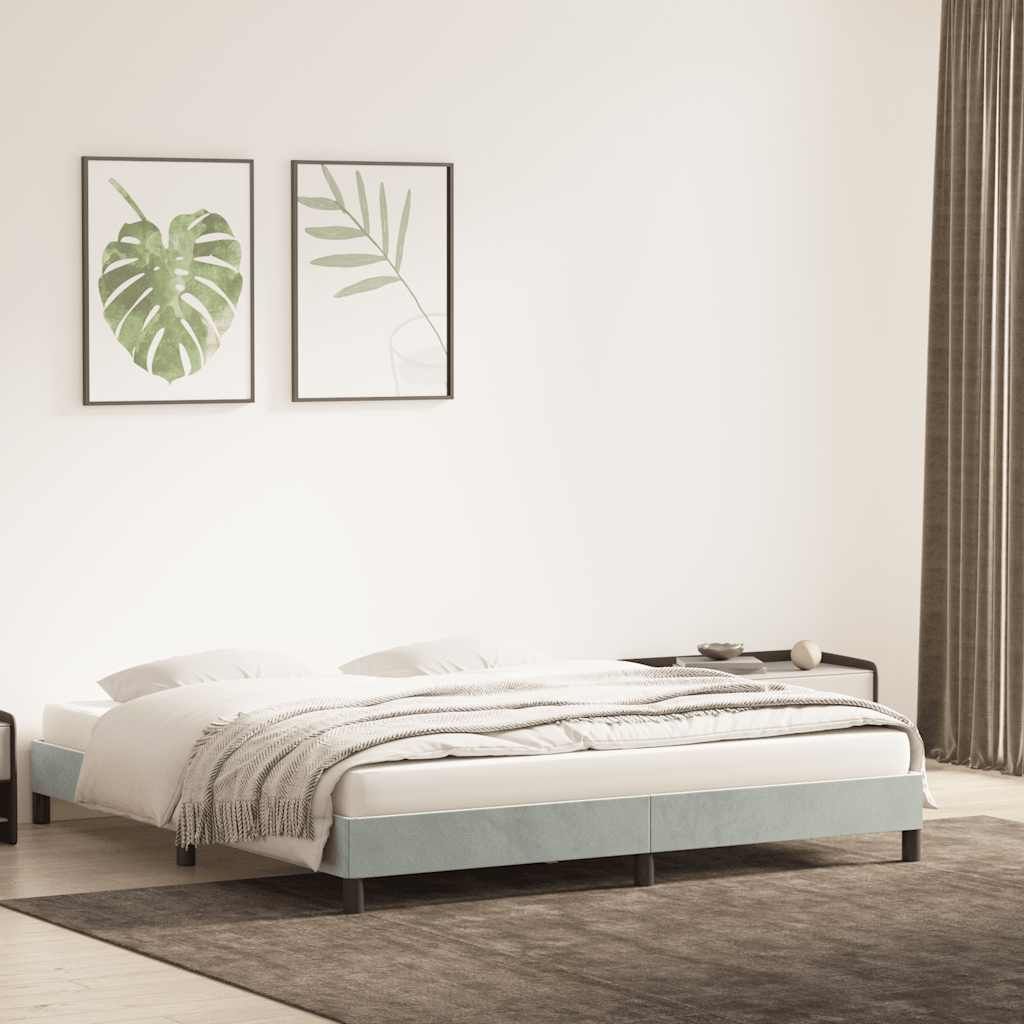 vidaXL Bettgestell ohne Matratze Hellgrau 200x220 cm Samt