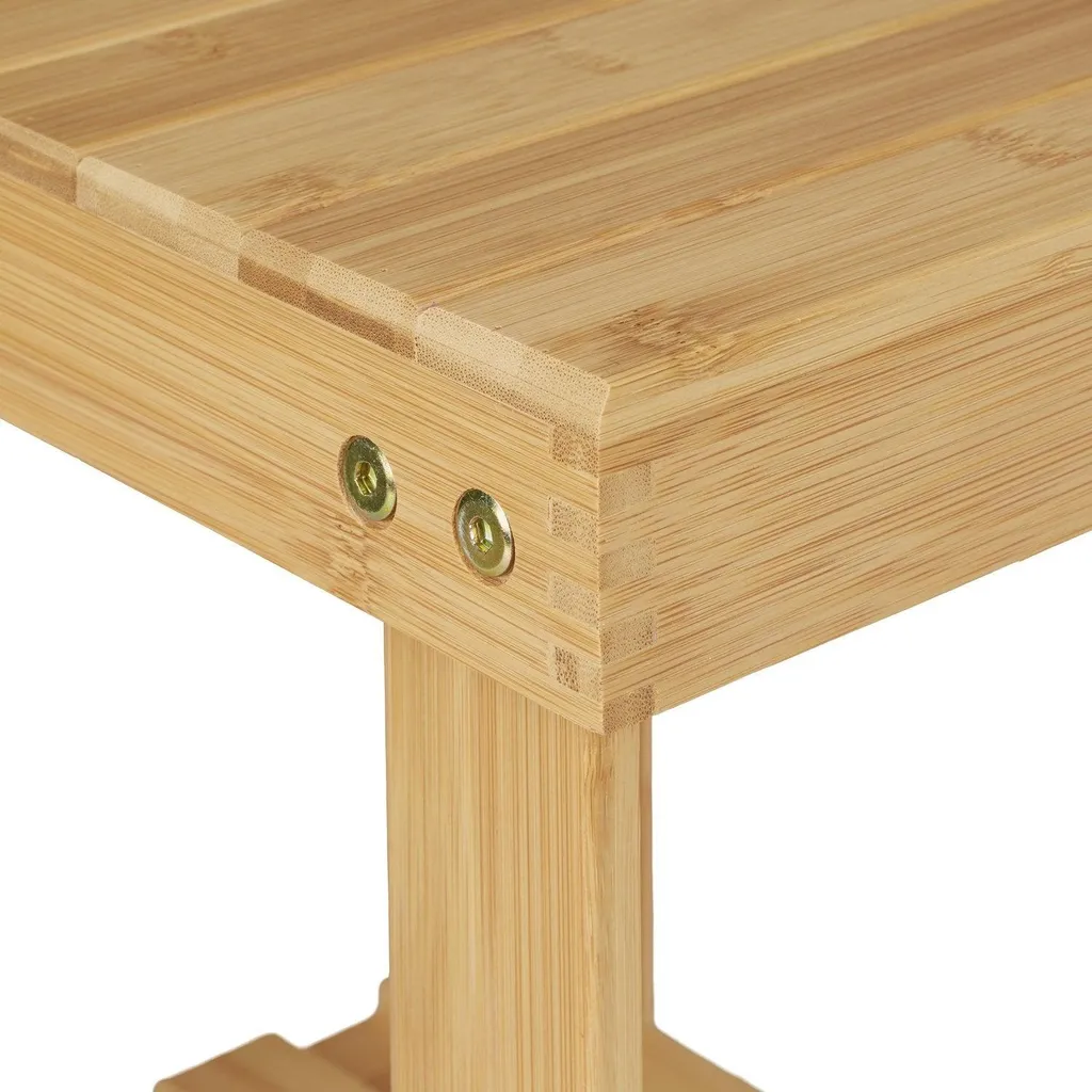 Banc d'appoint en bois de bambou véritable, petit tabouret polyvalent
