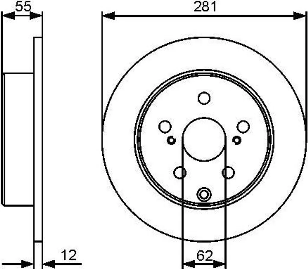 Disque de frein Bosch 0 986 479 419 pour Toyota RAV 4 III et IV (A3, A4)