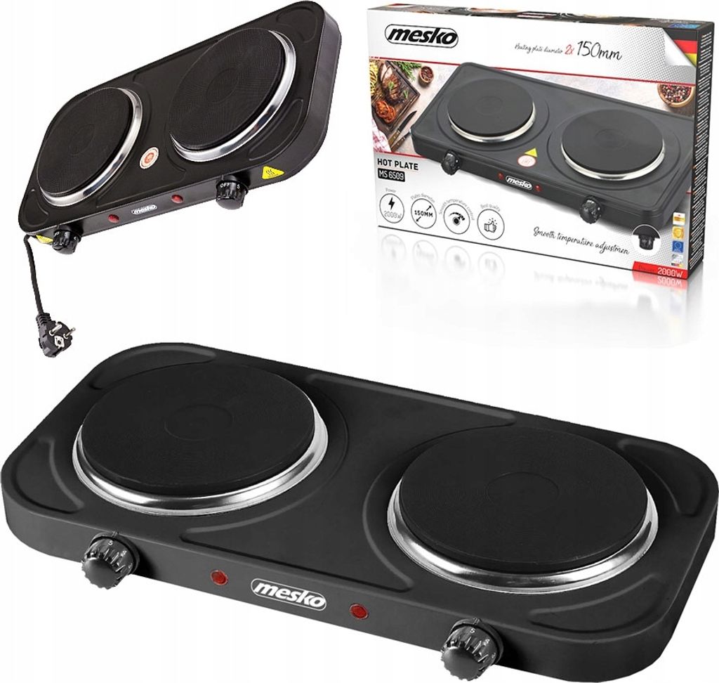 Elektryczna płyta grzejna Adler MS 6509 Black 2000 W Zdjęcie produktu 6