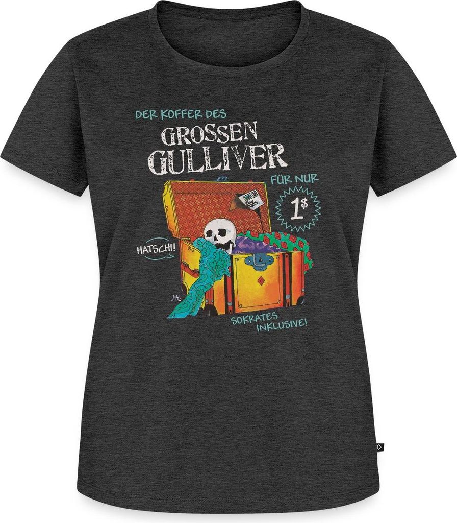 Spreadshirt Die Drei Fragezeichen Und Der Sprechende Totenkopf Frauen Premium T-Shirt, 3XL, Anthrazit meliert